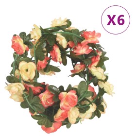 Garlands of artificial flowers 6 units pink and champagne 240 cm by , Crowns and garlands - Ref: Foro24-359064, Price: 13,66 ...