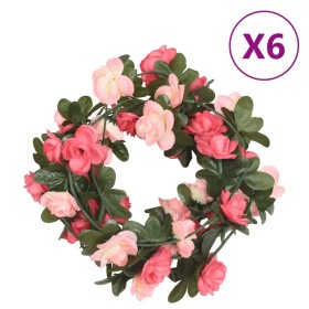 Artificial flower garlands 6 pcs pink 240 cm by , Crowns and garlands - Ref: Foro24-359067, Price: 13,66 €, Discount: %