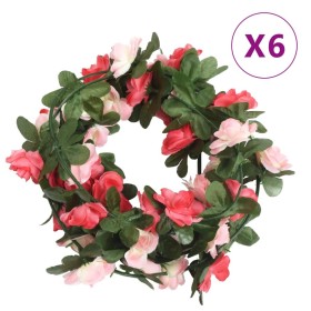 Artificial flower garlands 6 pcs pink 250 cm by , Crowns and garlands - Ref: Foro24-359038, Price: 13,66 €, Discount: %