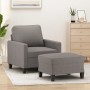 Armchair with stool gray taupe fabric 60 cm by , Sofas - Ref: Foro24-3201036, Price: 212,90 €, Discount: %