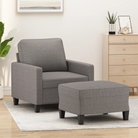 Armchair with stool gray taupe fabric 60 cm by , Sofas - Ref: Foro24-3201036, Price: 210,99 €, Discount: %