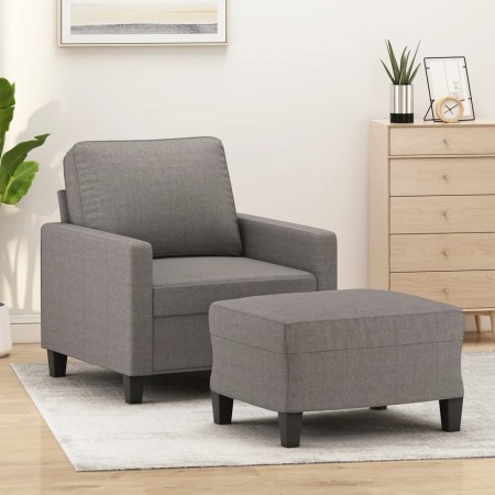 Sillón con taburete tela gris taupe 60 cm de , Sofás - Ref: Foro24-3201036, Precio: 210,88 €, Descuento: %