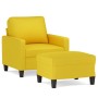 Sillón con taburete tela amarillo claro 60 cm de , Sofás - Ref: Foro24-3201034, Precio: 212,27 €, Descuento: %