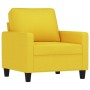 Sillón con taburete tela amarillo claro 60 cm de , Sofás - Ref: Foro24-3201034, Precio: 212,27 €, Descuento: %