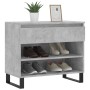 Mueble zapatero madera contrachapada gris hormigón 70x36x60 cm de , Zapateros y organizadores de calzado - Ref: Foro24-831448...