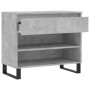 Mueble zapatero madera contrachapada gris hormigón 70x36x60 cm de , Zapateros y organizadores de calzado - Ref: Foro24-831448...