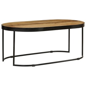 Oval coffee table solid mango wood and steel 100 cm by , Coffee table - Ref: Foro24-246626, Price: 151,99 €, Discount: %