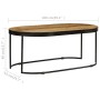 Ovaler Couchtisch aus massivem Mangoholz und Stahl 100 cm von , Couchtisch - Ref: Foro24-246626, Preis: 151,33 €, Rabatt: %