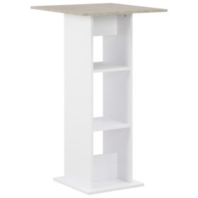 White and concrete gray high bar table 60x60x110 cm by , Kitchen and dining tables - Ref: Foro24-280208, Price: 72,77 €, Disc...