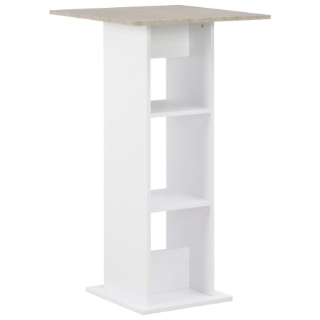 Mesa alta de bar blanco y gris hormigón 60x60x110 cm de , Mesas de cocina y de comedor - Ref: Foro24-280208, Precio: 72,64 €,...