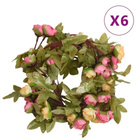 Artificial flower garlands 6 pcs pink 215 cm by , Crowns and garlands - Ref: Foro24-359062, Price: 19,13 €, Discount: %