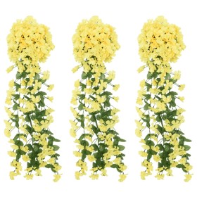 Artificial flower garlands 3 pcs yellow 85 cm by , Crowns and garlands - Ref: Foro24-359048, Price: 15,45 €, Discount: %