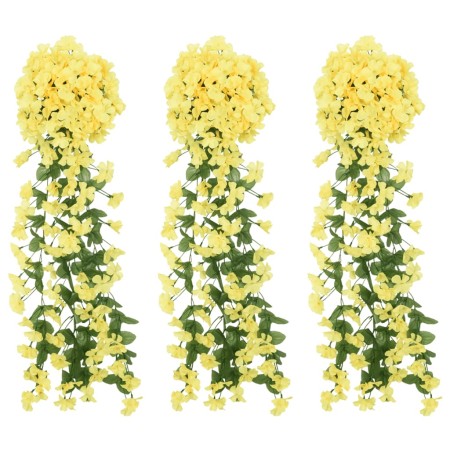 Artificial flower garlands 3 pcs yellow 85 cm by , Crowns and garlands - Ref: Foro24-359048, Price: 15,45 €, Discount: %