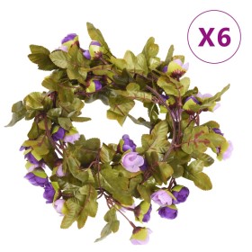 Garlands of artificial flowers 6 units light purple 215 cm by , Crowns and garlands - Ref: Foro24-359060, Price: 19,13 €, Dis...