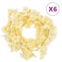 Artificial flower garlands 6 pcs champagne 180 cm by , Crowns and garlands - Ref: Foro24-359055, Price: 17,76 €, Discount: %