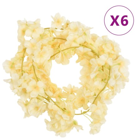 Guirnaldas de flores artificiales 6 uds champagne 180 cm de , Coronas y guirnaldas - Ref: Foro24-359055, Precio: 17,76 €, Des...