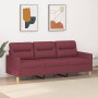 3-seater red fabric sofa 180 cm by , Sofas - Ref: Foro24-359249, Price: 301,51 €, Discount: %