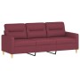 3-seater red fabric sofa 180 cm by , Sofas - Ref: Foro24-359249, Price: 301,51 €, Discount: %