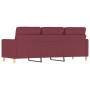 3-seater red fabric sofa 180 cm by , Sofas - Ref: Foro24-359249, Price: 301,51 €, Discount: %