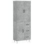 Aparador alto madera contrachapada gris hormigón 69,5x34x180 cm de , Aparadores - Ref: Foro24-3198109, Precio: 162,31 €, Desc...