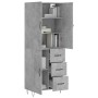 Concrete gray plywood tall sideboard 69.5x34x180 cm by , Sideboards - Ref: Foro24-3198109, Price: 162,31 €, Discount: %