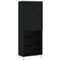 Tall black plywood sideboard 69.5x34x180 cm by , Sideboards - Ref: Foro24-3198114, Price: 140,90 €, Discount: %