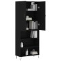 Tall black plywood sideboard 69.5x34x180 cm by , Sideboards - Ref: Foro24-3198114, Price: 140,90 €, Discount: %