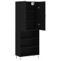 Tall black plywood sideboard 69.5x34x180 cm by , Sideboards - Ref: Foro24-3198114, Price: 140,90 €, Discount: %