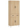 Aparador alto madera contrachapada color roble 69,5x34x180 cm de , Aparadores - Ref: Foro24-3198180, Precio: 151,94 €, Descue...