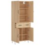 Aparador alto madera contrachapada color roble 69,5x34x180 cm de , Aparadores - Ref: Foro24-3198180, Precio: 151,94 €, Descue...