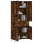 Aparador alto madera contrachapada roble ahumado 69,5x34x180 cm de , Aparadores - Ref: Foro24-3198182, Precio: 158,99 €, Desc...