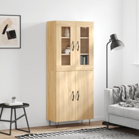 Aparador alto madera contrachapada color roble 69,5x34x180 cm de , Aparadores - Ref: Foro24-3198244, Precio: 153,99 €, Descue...