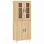 High oak-colored plywood sideboard 69.5x34x180 cm by , Sideboards - Ref: Foro24-3198244, Price: 153,99 €, Discount: %