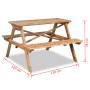 Mesa de picnic de bambú 120x120x78 cm de vidaXL, Mesas de jardín - Ref: Foro24-42505, Precio: 149,75 €, Descuento: %