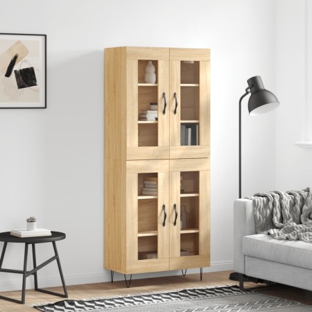 Aparador alto madera contrachapada color roble 69,5x34x180 cm de , Aparadores - Ref: Foro24-3198308, Precio: 156,37 €, Descue...