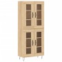 Aparador alto madera contrachapada color roble 69,5x34x180 cm de , Aparadores - Ref: Foro24-3198308, Precio: 156,37 €, Descue...