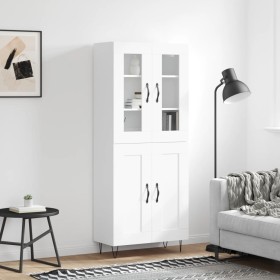 Tall white plywood sideboard 69.5x34x180 cm by , Sideboards - Ref: Foro24-3198369, Price: 179,99 €, Discount: %