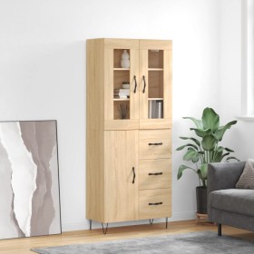 Aparador alto madera contrachapada color roble 69,5x34x180 cm de , Aparadores - Ref: Foro24-3198500, Precio: 168,99 €, Descue...