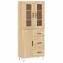 Aparador alto madera contrachapada color roble 69,5x34x180 cm de , Aparadores - Ref: Foro24-3198500, Precio: 168,99 €, Descue...