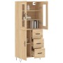 Aparador alto madera contrachapada color roble 69,5x34x180 cm de , Aparadores - Ref: Foro24-3198500, Precio: 168,99 €, Descue...