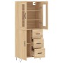 Aparador alto madera contrachapada color roble 69,5x34x180 cm de , Aparadores - Ref: Foro24-3198500, Precio: 168,99 €, Descue...