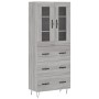 High sideboard sonoma gray plywood 69.5x34x180 cm by , Sideboards - Ref: Foro24-3198439, Price: 177,99 €, Discount: %