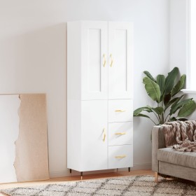 Tall white plywood sideboard 69.5x34x180 cm by , Sideboards - Ref: Foro24-3199793, Price: 161,99 €, Discount: %