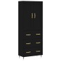 Aparador alto madera contrachapada negro 69,5x34x180 cm de , Aparadores - Ref: Foro24-3199730, Precio: 160,91 €, Descuento: %