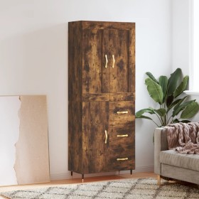 Tall smoked oak plywood sideboard 69.5x34x180 cm by , Sideboards - Ref: Foro24-3199798, Price: 160,62 €, Discount: %