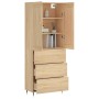 High oak-colored plywood sideboard 69.5x34x180 cm by , Sideboards - Ref: Foro24-3199732, Price: 150,99 €, Discount: %