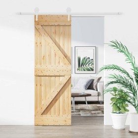 Sliding door with solid pine wood hardware 70x210 cm by , Doors - Ref: Foro24-3203248, Price: 194,62 €, Discount: %