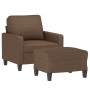 Brown fabric armchair with stool 60 cm by , Sofas - Ref: Foro24-3201032, Price: 212,27 €, Discount: %