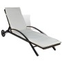 Lounger with cushion and wheels, brown synthetic rattan by vidaXL, Loungers - Ref: Foro24-42488, Price: 163,23 €, Discount: %