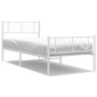 Metal bed frame with headboard and footboard white 107x203 cm by , Beds and slatted bases - Ref: Foro24-372242, Price: 77,99 ...